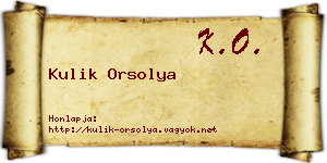 Kulik Orsolya névjegykártya